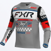 FXR Podium MX Jersey Grey/White/Black - Detský motokrosový dres