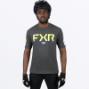 FXR Men's Helium Tech SS Jersey Char Heather/HiVis - pánske tričko