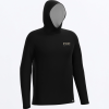 FXR Men's Attack Air UPF Pullover Hoodie Black/Stone - pánska mikina