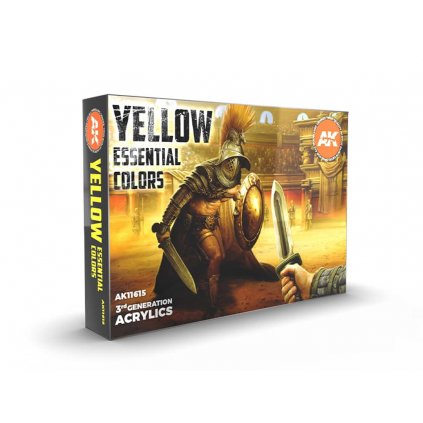 AK Acrylics 3Gen SET AK11615 YELLOW ESSENTIAL COLORS 3GEN SET (6x17ml)