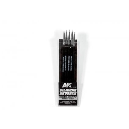 AK TOOLS AK9085 SET OF 5 SILICONE BRUSHES MEDIUM HARD TIP SMALL