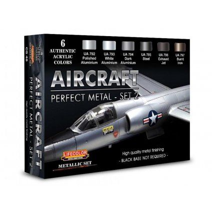 Set barev LifeColor CS48 AIRCRAFT Perfect Metal - Set barev2