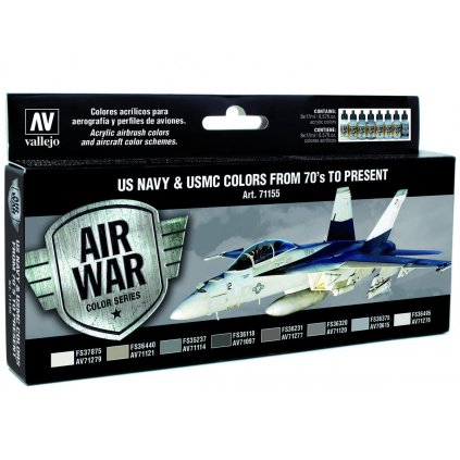 STARÁ VERZE Vallejo Model Air USN Set 71155 US Navy & USMC Colors from 70's to present (8)