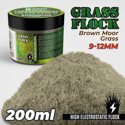 static grass flock 9 12mm brown moor grass 200 ml
