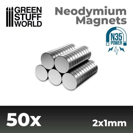 neodymium magnets 2x1mm 50 units n35