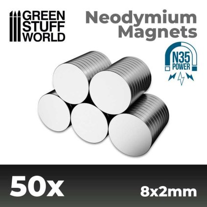 neodymium magnets 8x2mm 50 units n35