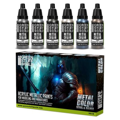 metallic paints set silver