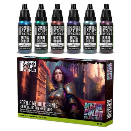 metallic paints set colours