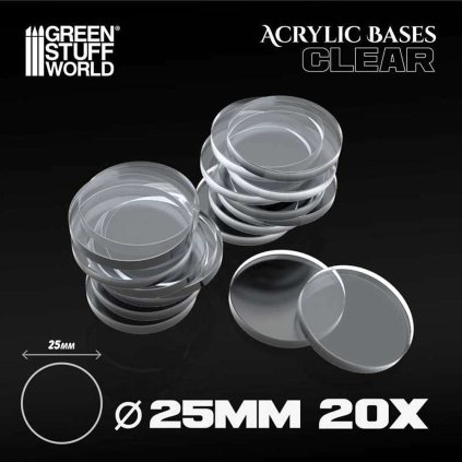 acrylic bases round 25 mm clear 11zon