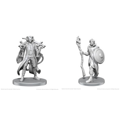 Critical Role Unpainted Miniatures: Mollymauk Tealeaf & Caduceus Clay