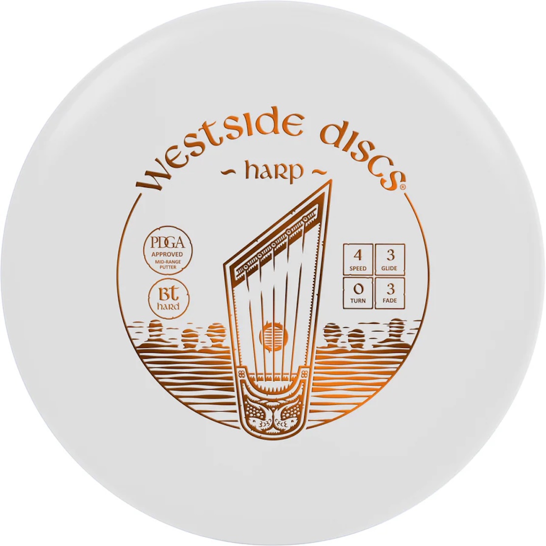 HARP - BT Hard (Westside) - overstable discgolf putter Barva: Bílá 173g+