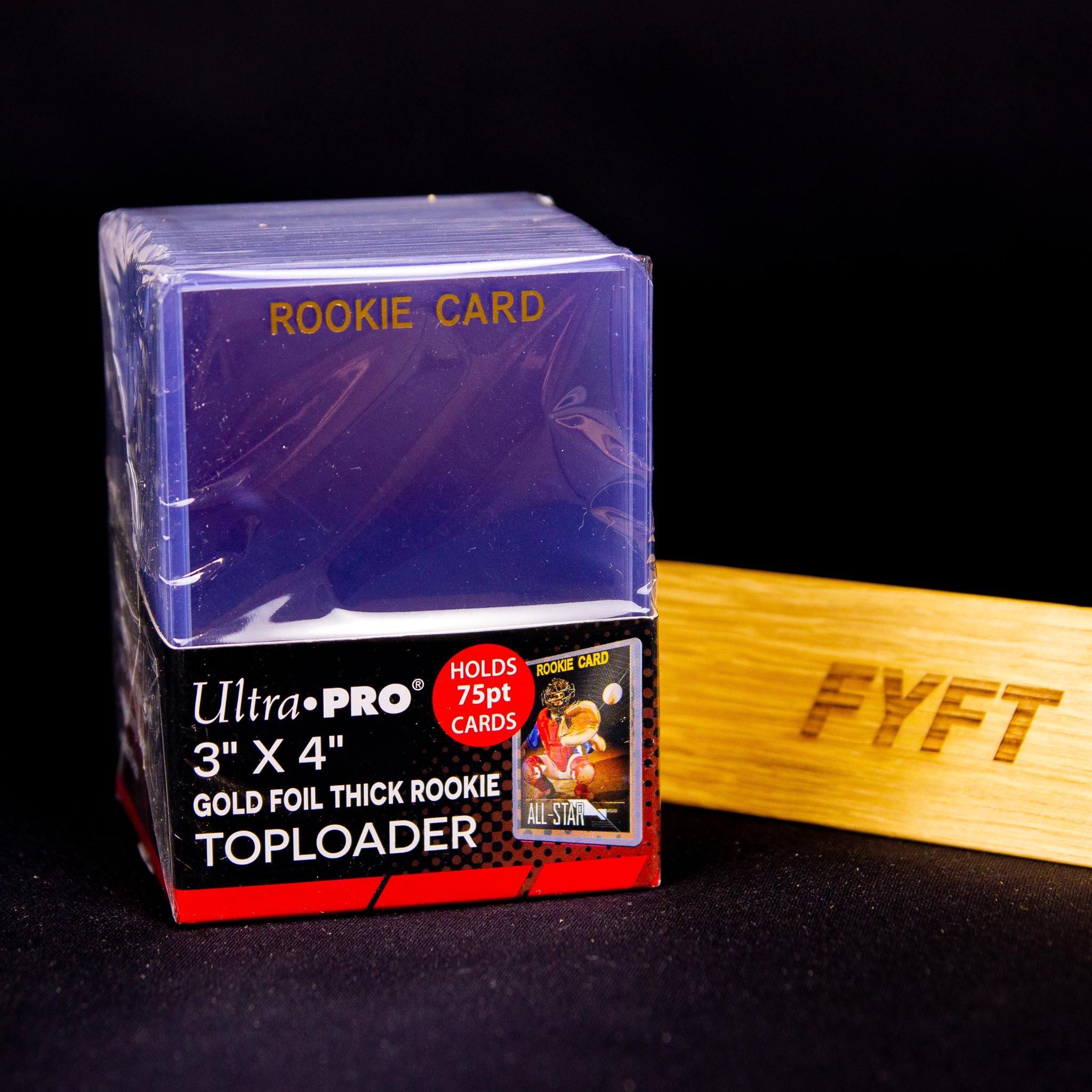 Sběratelský obal na karty Toploader 3"x4" 75PT Rookie Gold Thick
