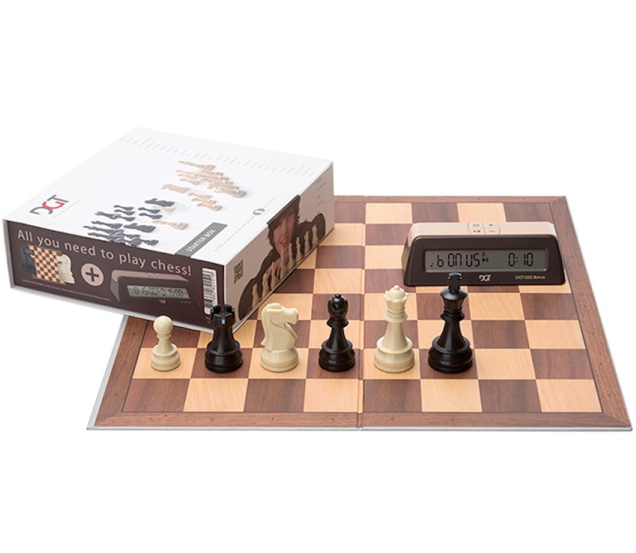 Chess Starter Box - hnědý (DGT) - základní set šachy