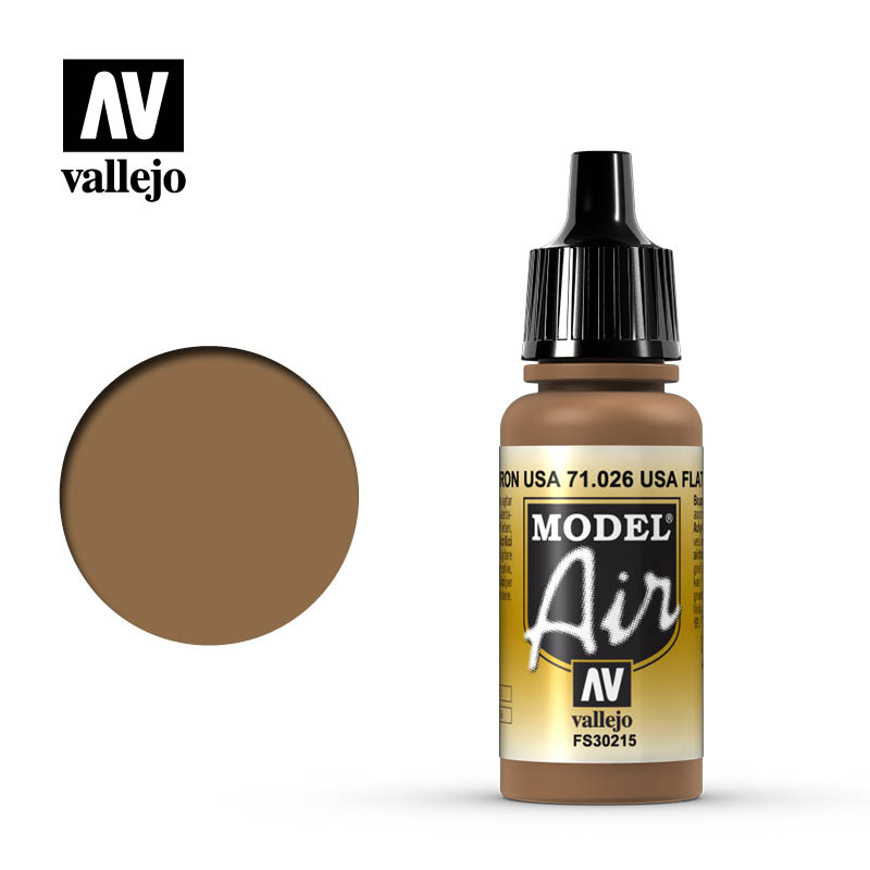 Vallejo Model Air: USA Flat Brown 17ml - airbrush barva na modely