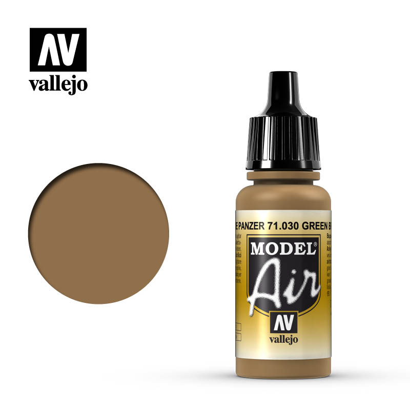 Vallejo Model Air: Brown Green 17ml - airbrush barva na modely
