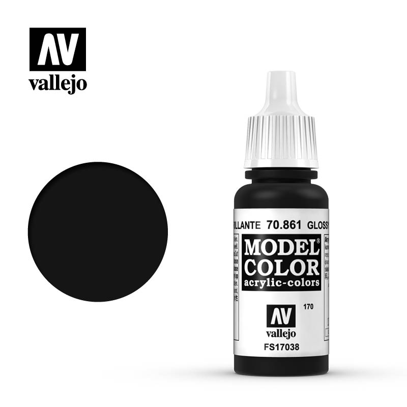 Vallejo Model Color: Gloss Black 17ml - barva na modely