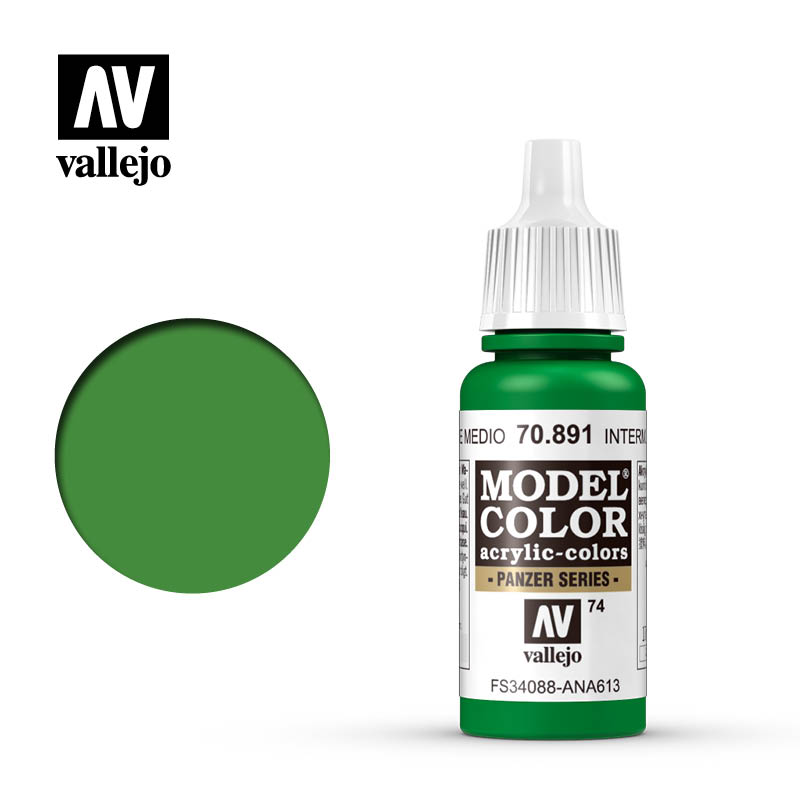 Vallejo Model Color: Intermediate Green 17ml - barva na modely