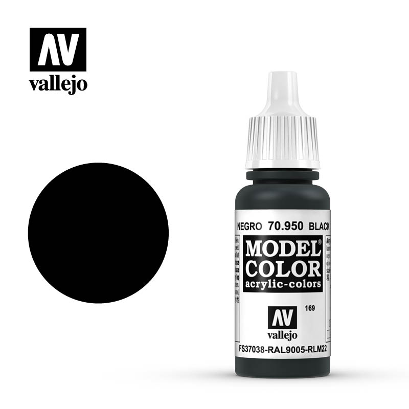 Vallejo Model Color: Black 17ml - barva na modely