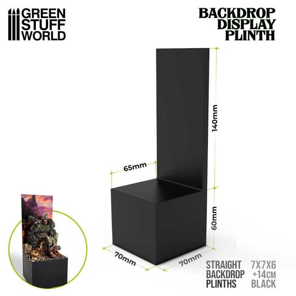 Green Stuff World Straight Backdrop Plinths 7x7x6cm Black (Green Stuff World)