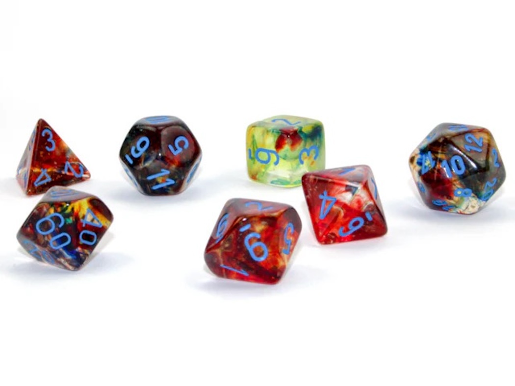 Set 7 RPG kostek (Chessex) Barva: Primary Blue