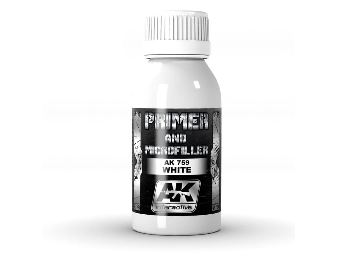 AK Interactive AK AK759 WHITE PRIMER AND MICROFILLER (100ml)