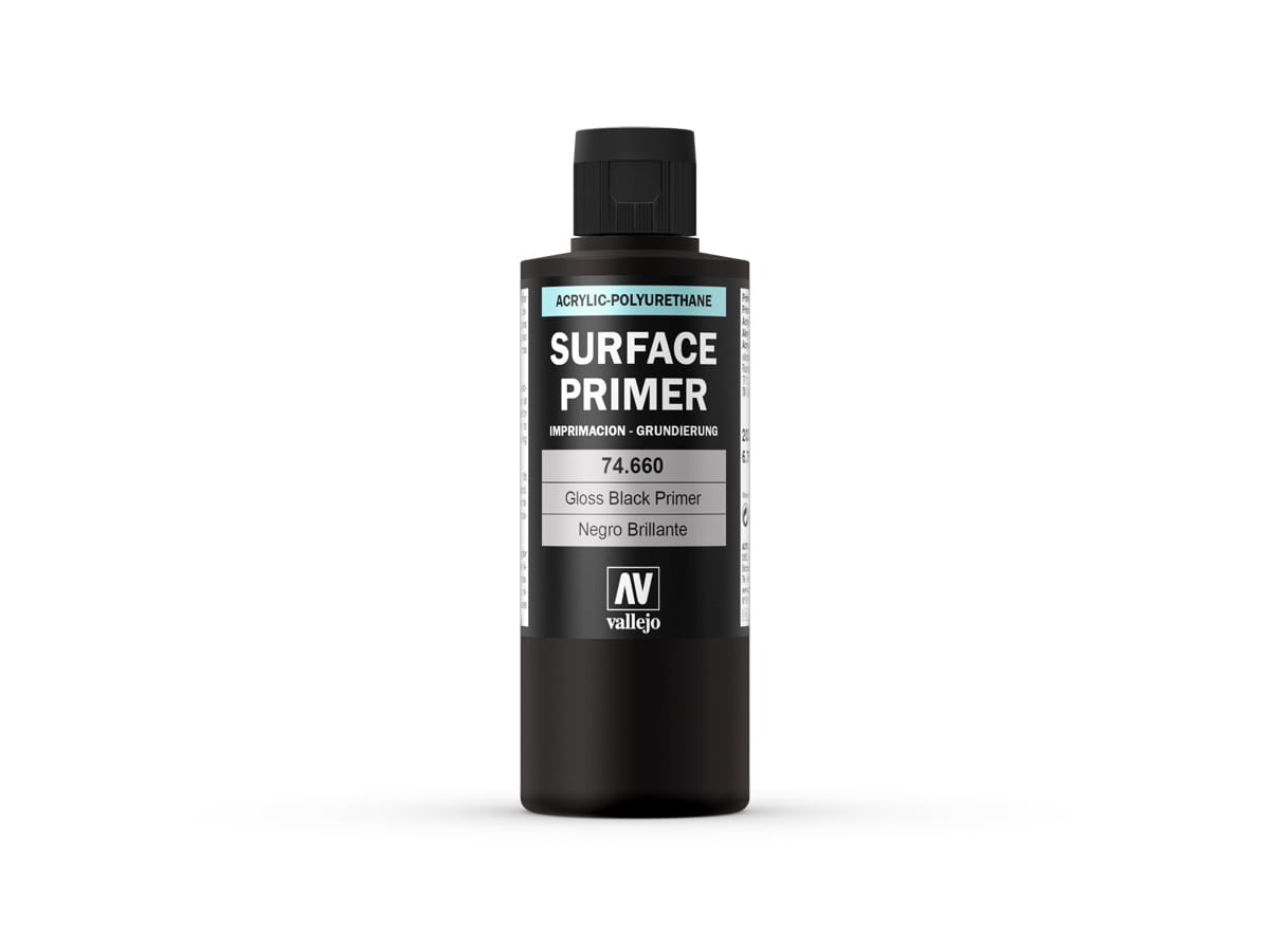 Vallejo Surface Primer 74660 Gloss Black Primer (200ml)