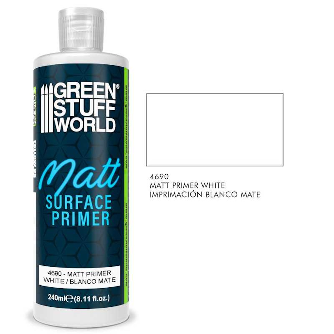 Green Stuff World Matt Surface Primer 240ml - White 240ml (Green Stuff World)