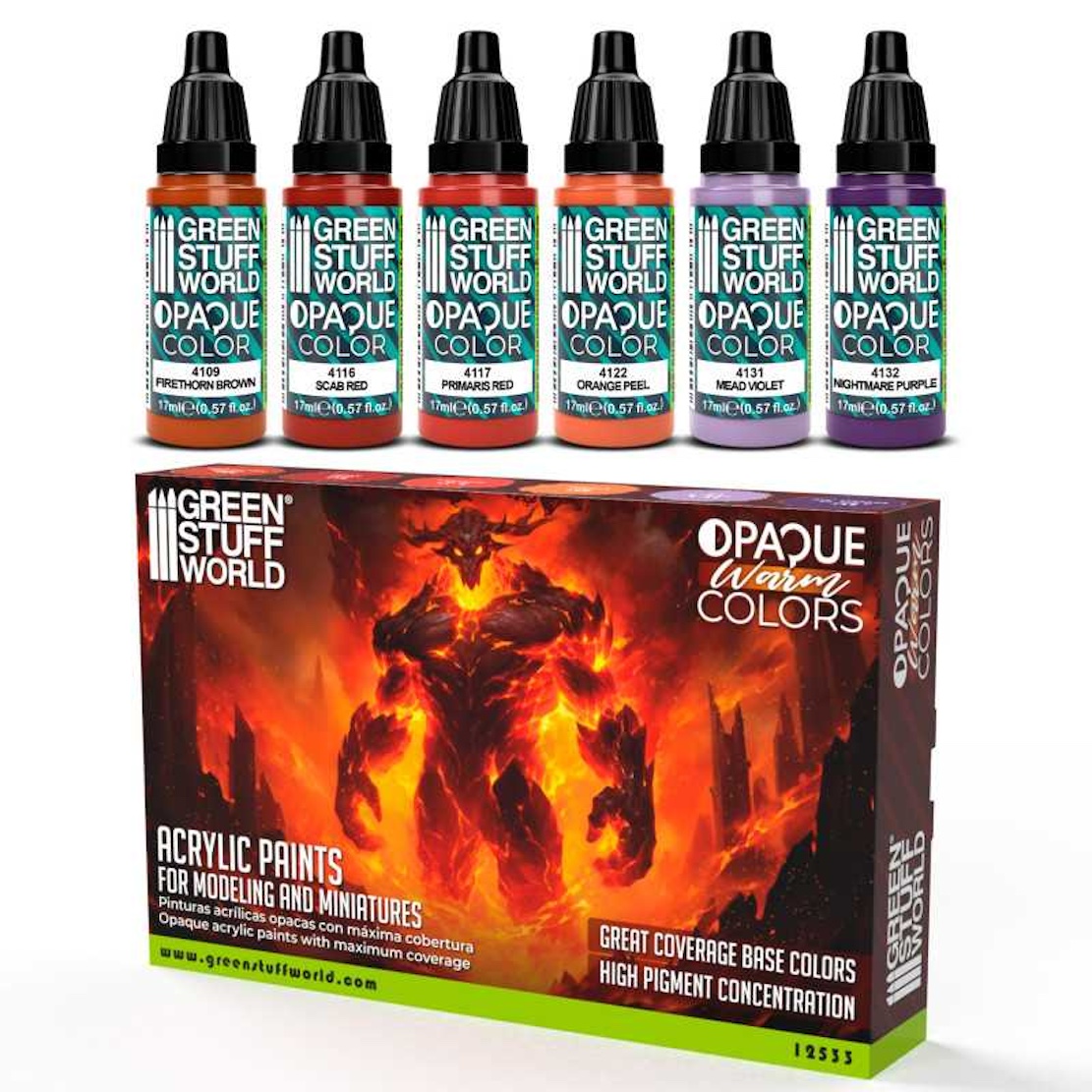 Green Stuff World Warm Colours - Opaque Paint Set (Green Stuff World)