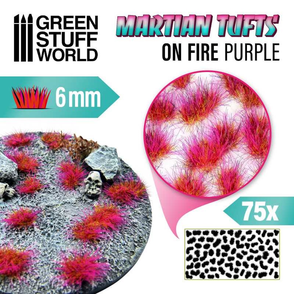Green Stuff World Martian Fluor Tufts - On Fire Purple (Green Stuff World)