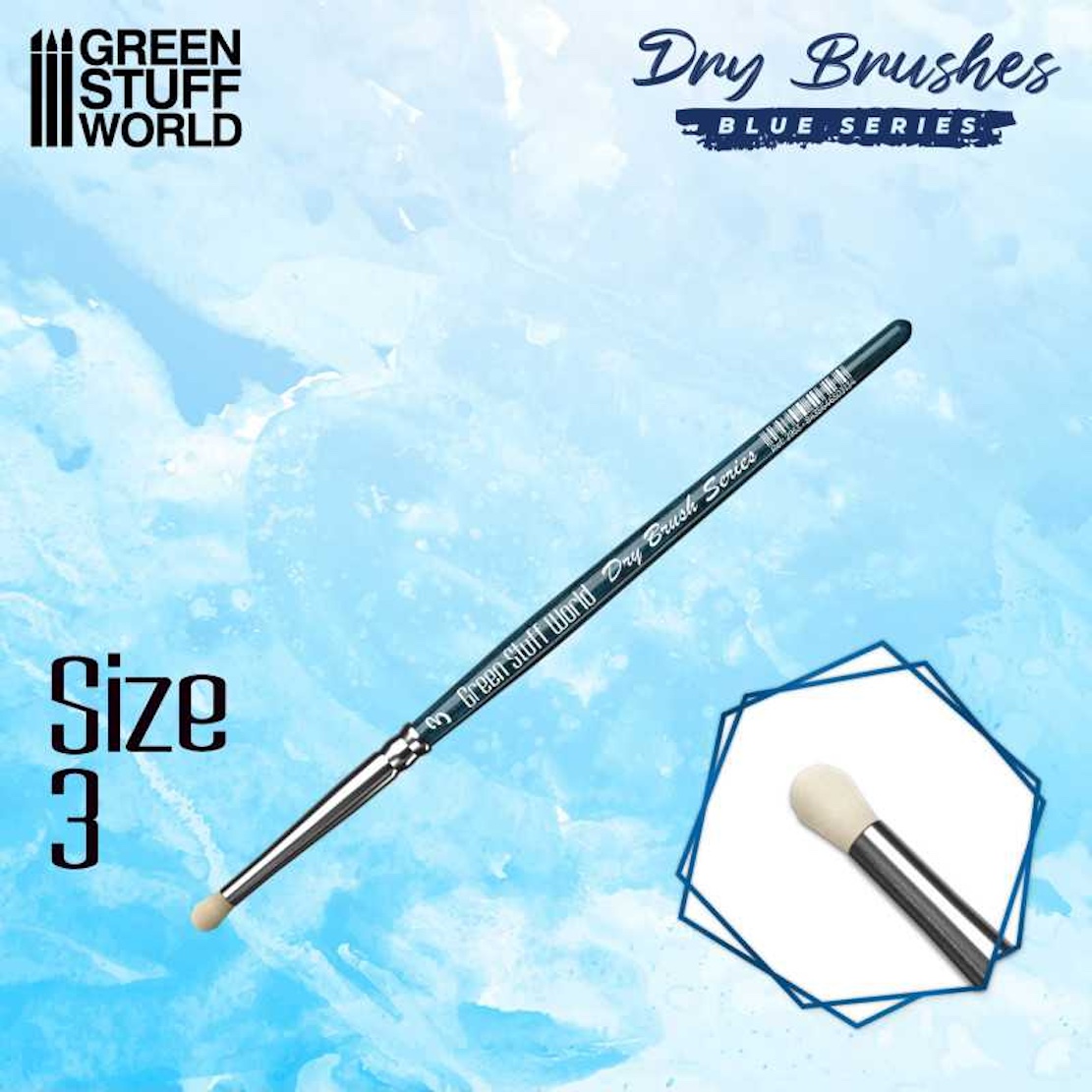 Green Stuff World Dry Brush: Blue Series - Size 3 (Green Stuff World)