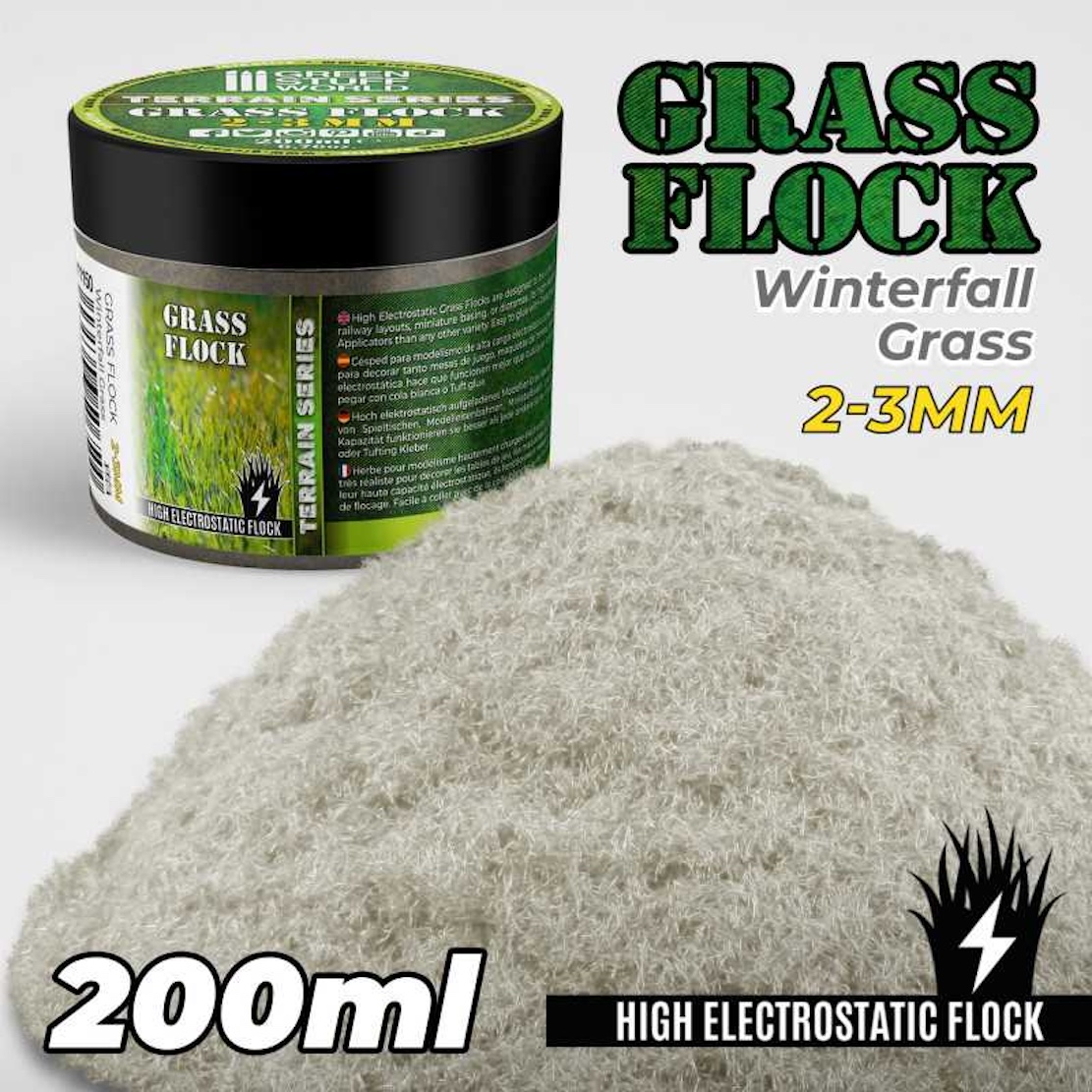 Green Stuff World Static Grass Flock 2-3mm - WINTERFALL GRASS - 200 ml (Green Stuff World)