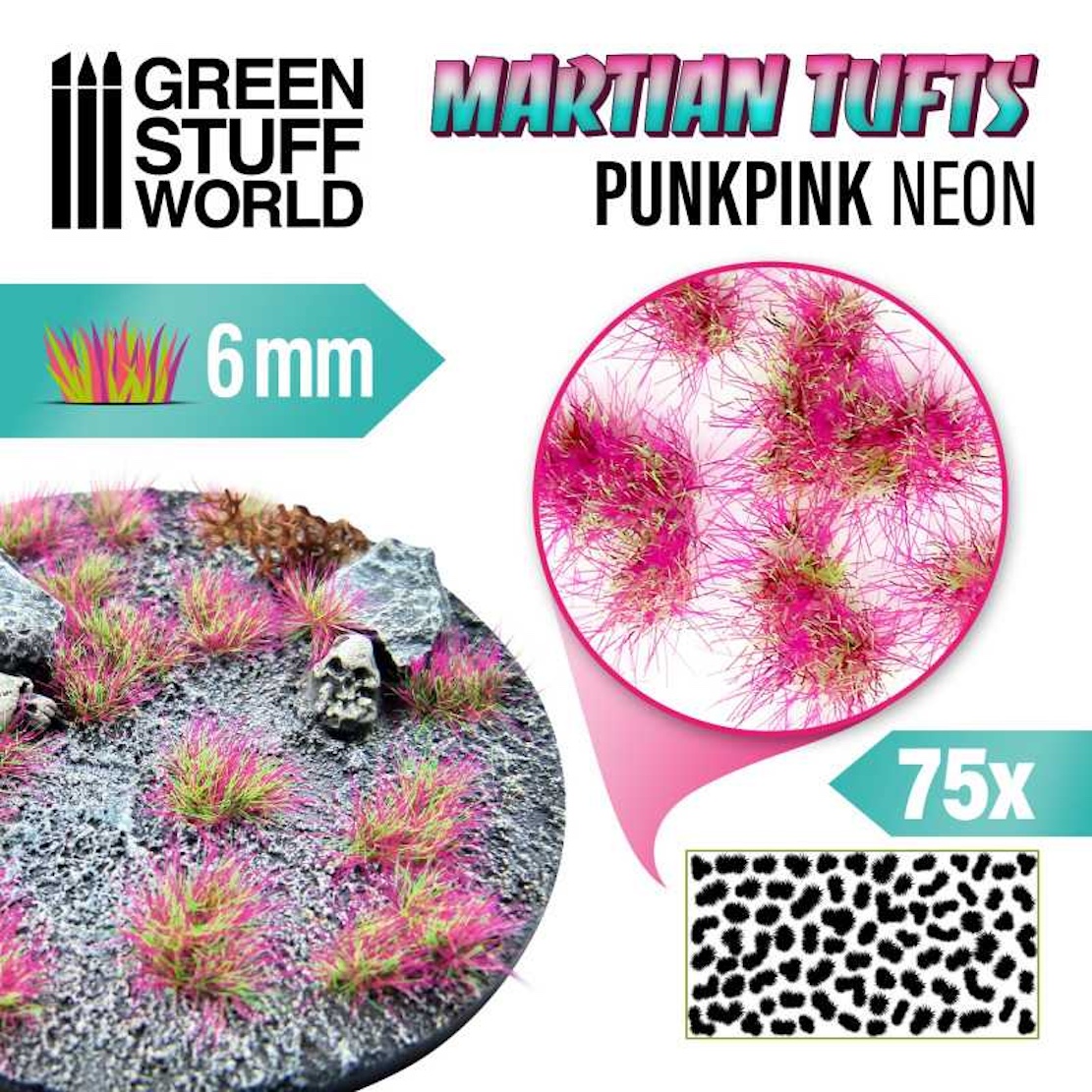 Green Stuff World Martian Fluor Tufts - PUNKPINK NEON (Green Stuff World)