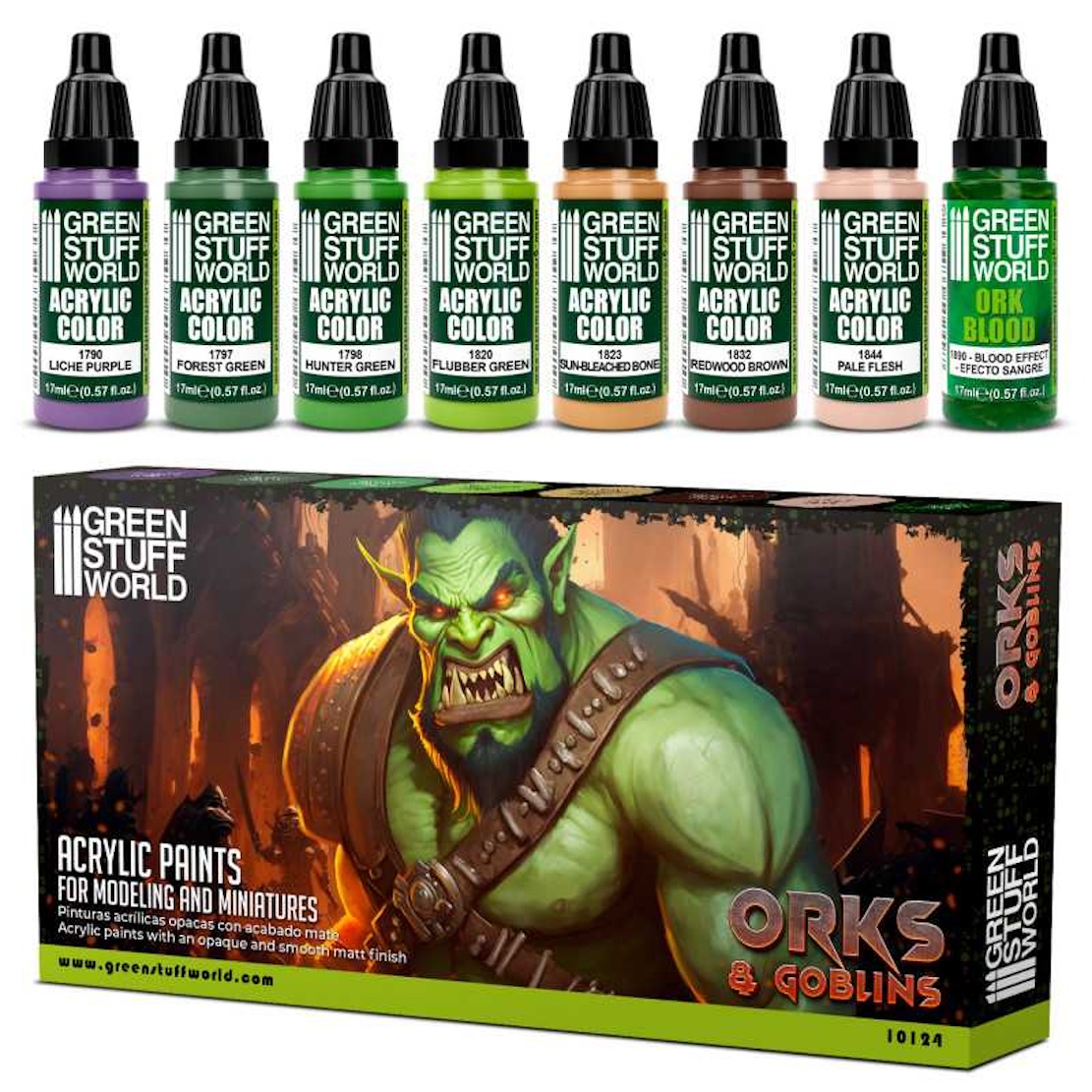 Green Stuff World Paint Set - Orcs and Goblins (Green Stuff World)