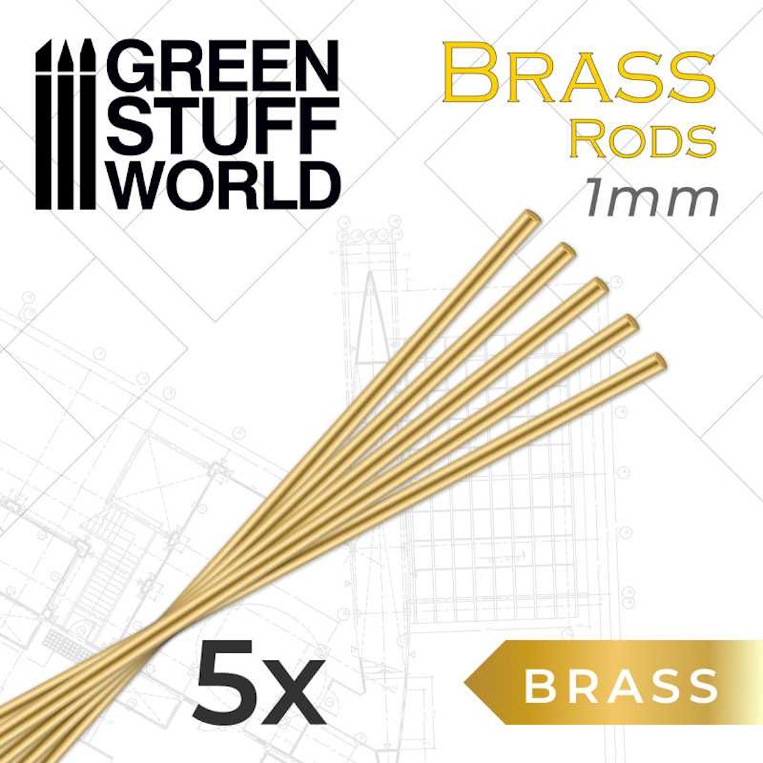 Green Stuff World Pinning Brass Rods 1mm (Green Stuff World)