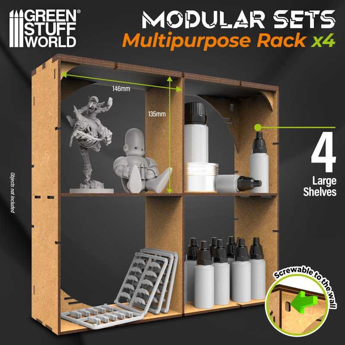 Green Stuff World MDF Multipurpose Rack x4 (Green Stuff World)