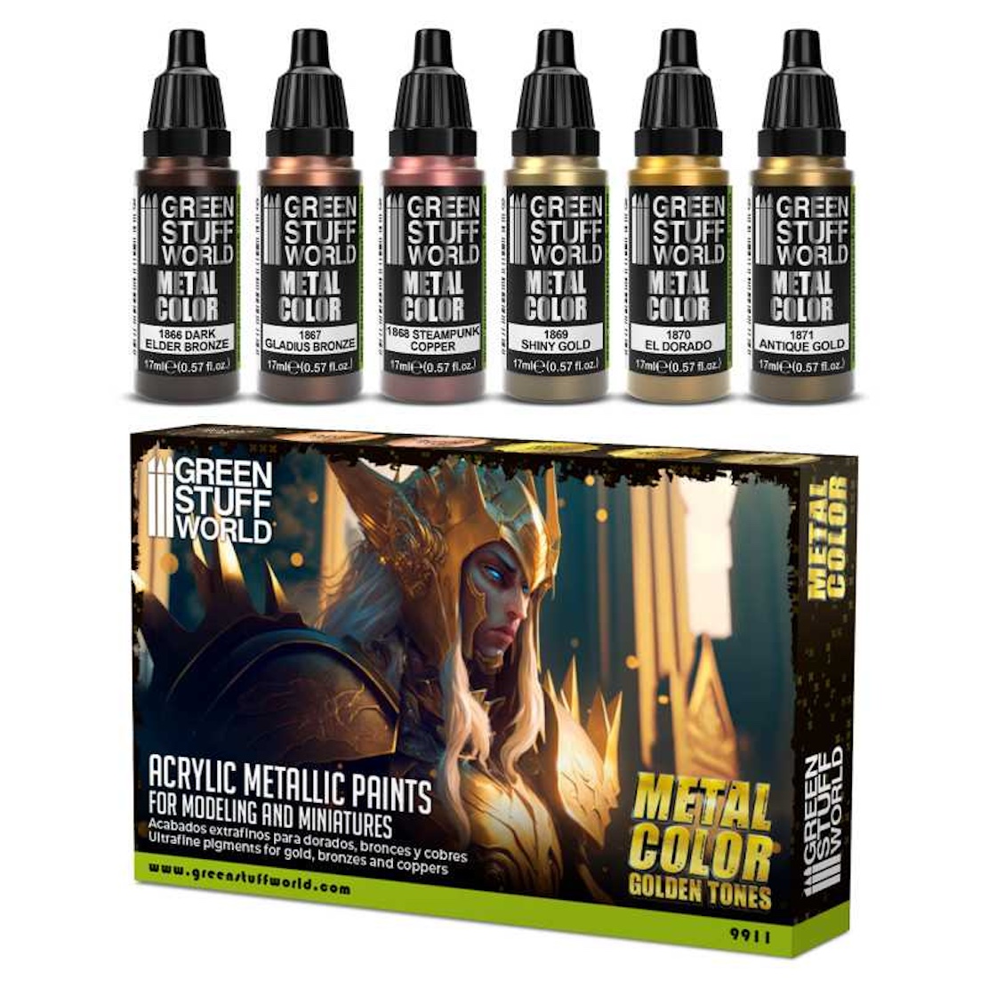 Green Stuff World Metallic Paints Set - Gold (Green Stuff World)