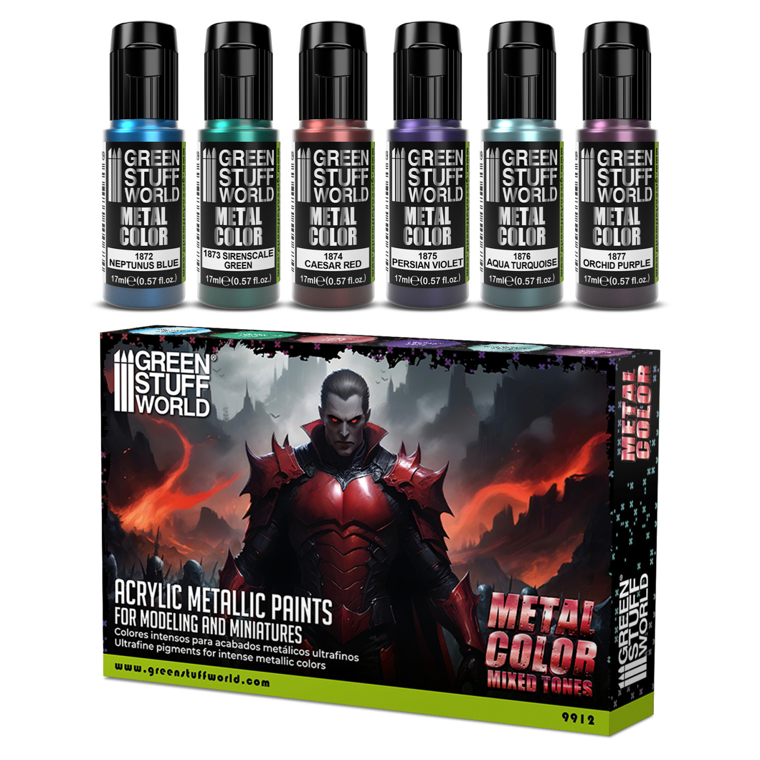 Green Stuff World Metallic Paints Set - Colours (Green Stuff World)