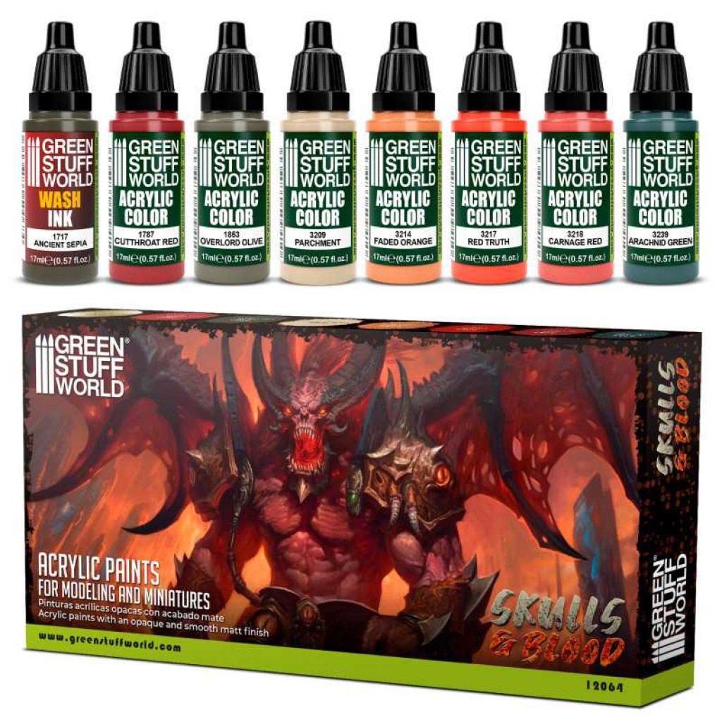 Green Stuff World Paint Set - Skulls & Blood (Green Stuff World)