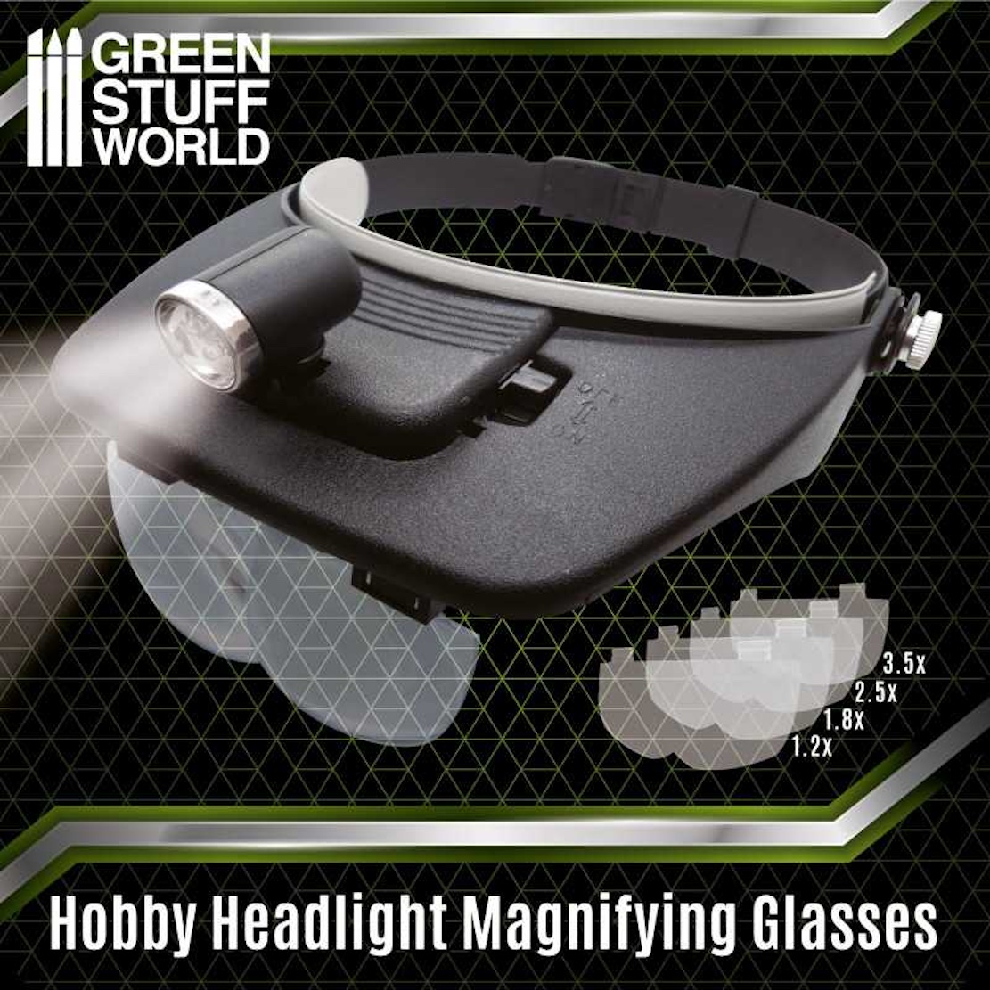 Green Stuff World Zvětšovací brýle s LED osvětlením - Magnifying glasses for hobbies (Green Stuff World)