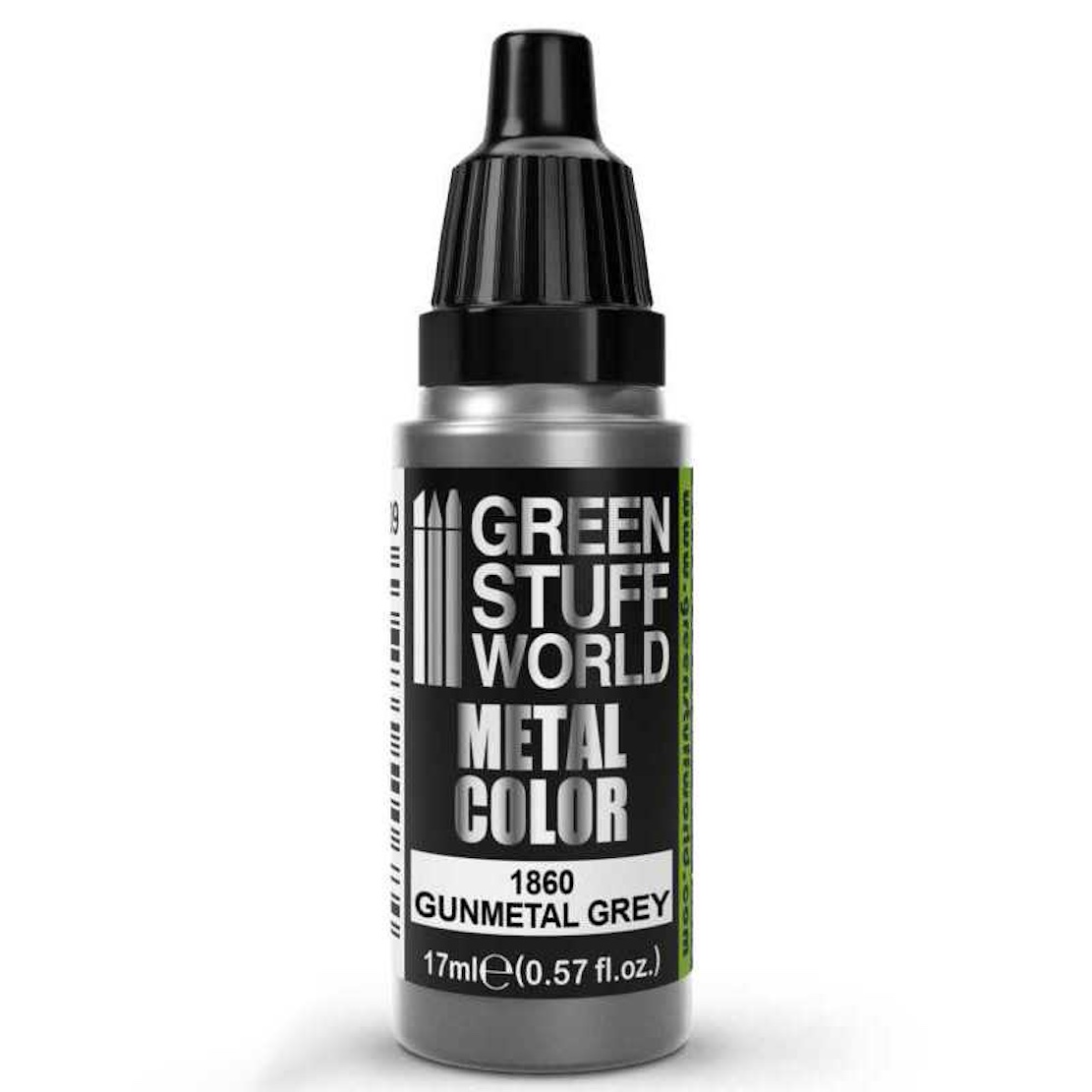 Green Stuff World Acrylic Metal Paint - GUNMETAL GREY 17ml (Green Stuff World)