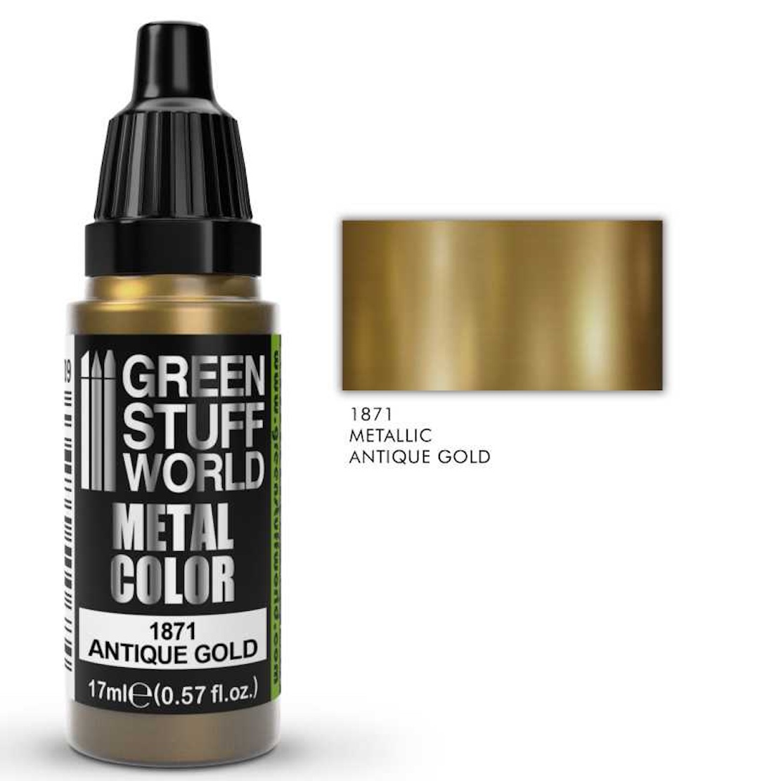 Green Stuff World Acrylic Metal Paint - ANTIQUE GOLD 17ml (Green Stuff World)
