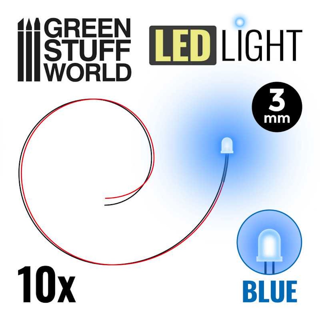 Green Stuff World 10x modré LED 3mm (Green Stuff World)