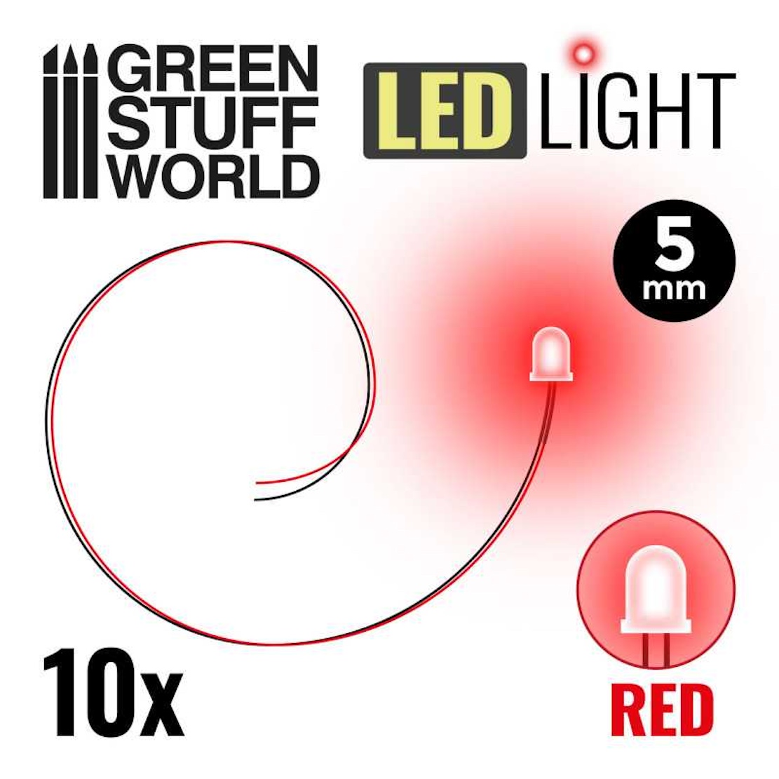 Green Stuff World 10x červené LED 5mm (Green Stuff World)