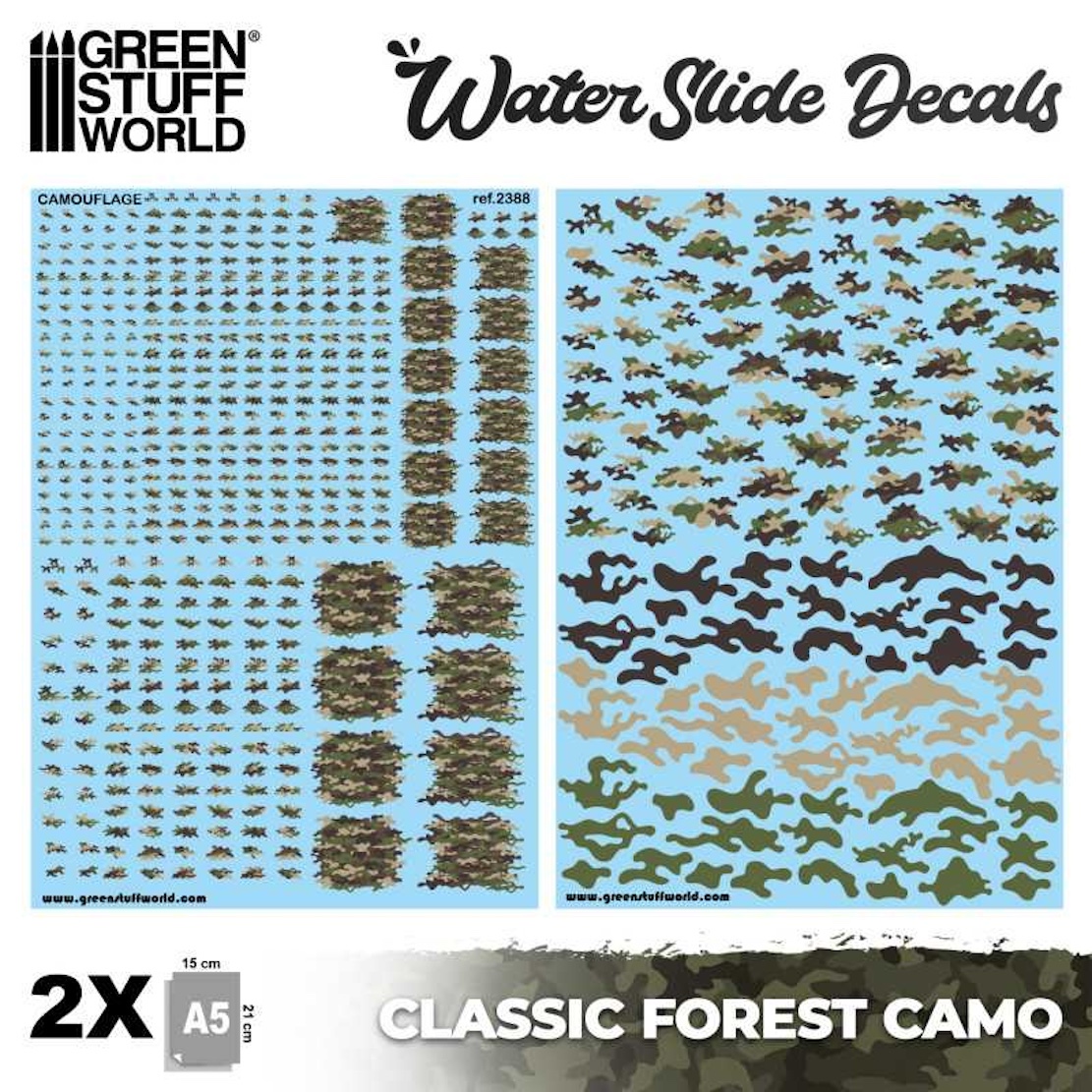 Green Stuff World Waterslide Decals - Classic Forest Camo (Green Stuff World)