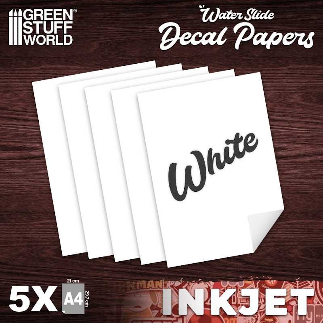 Green Stuff World Obtiskový papír Waterslide Decals - Inkjet White (Green Stuff World)