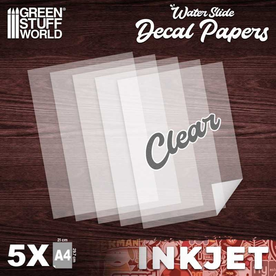 Green Stuff World Obtiskový papír Waterslide Decals - Inkjet Transparent (Green Stuff World)