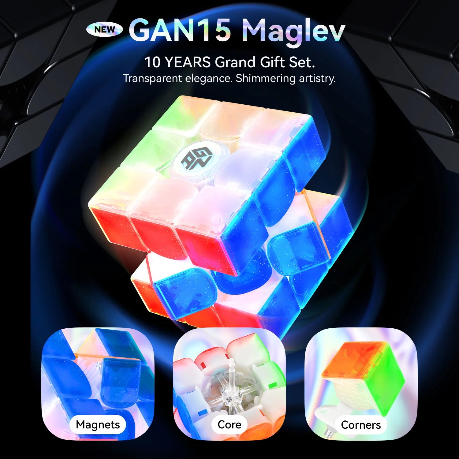 GAN 15 MagLev UV 10th Anniversary Edition - speedcube kostka