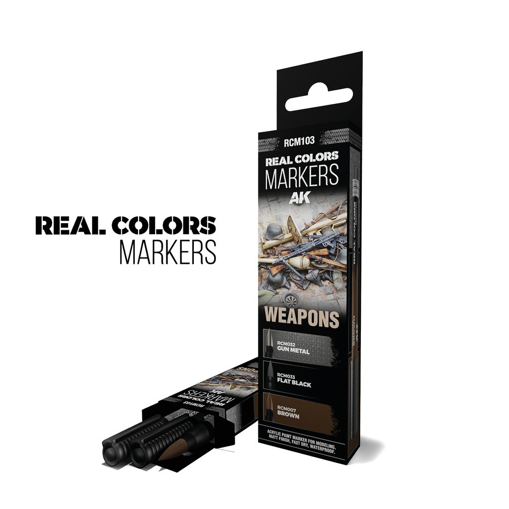 AK Interactive RCM103 WEAPONS - SET 3 Real Colors (Set 3 markerů)