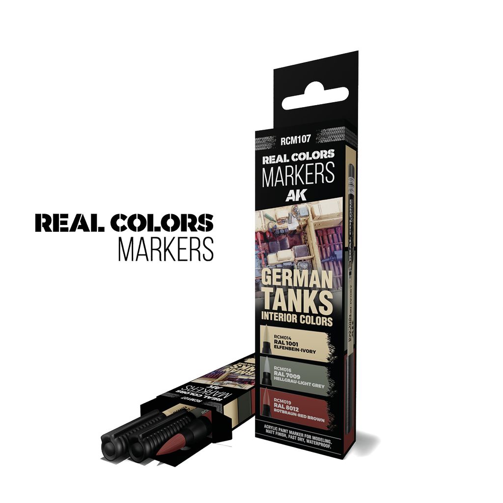 AK Interactive RCM107 German Tanks Interior Colors (Set) (Set 3 markerů)