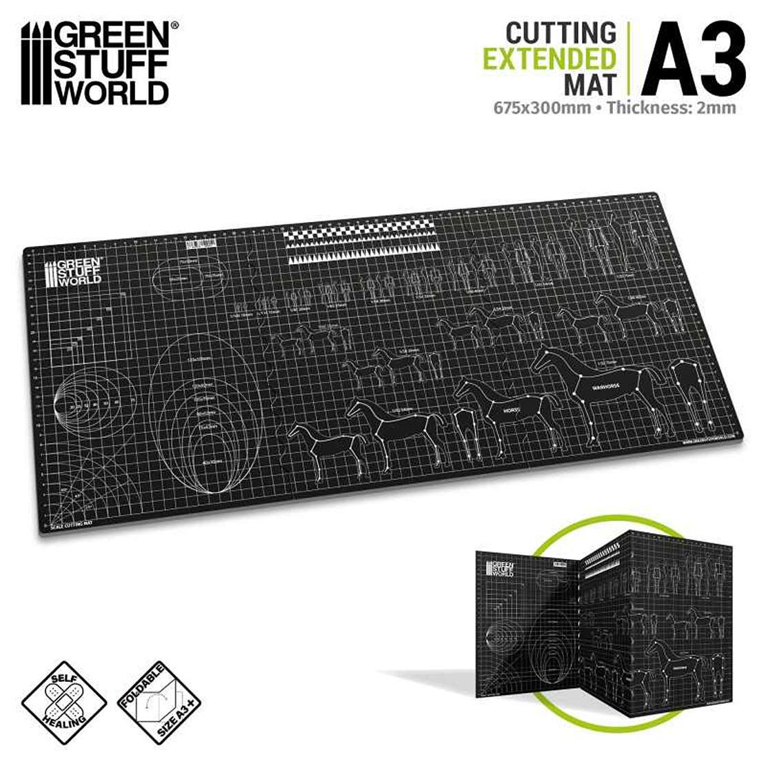 Green Stuff World Scale Cutting Mat A3 Extended (Green Stuff World)